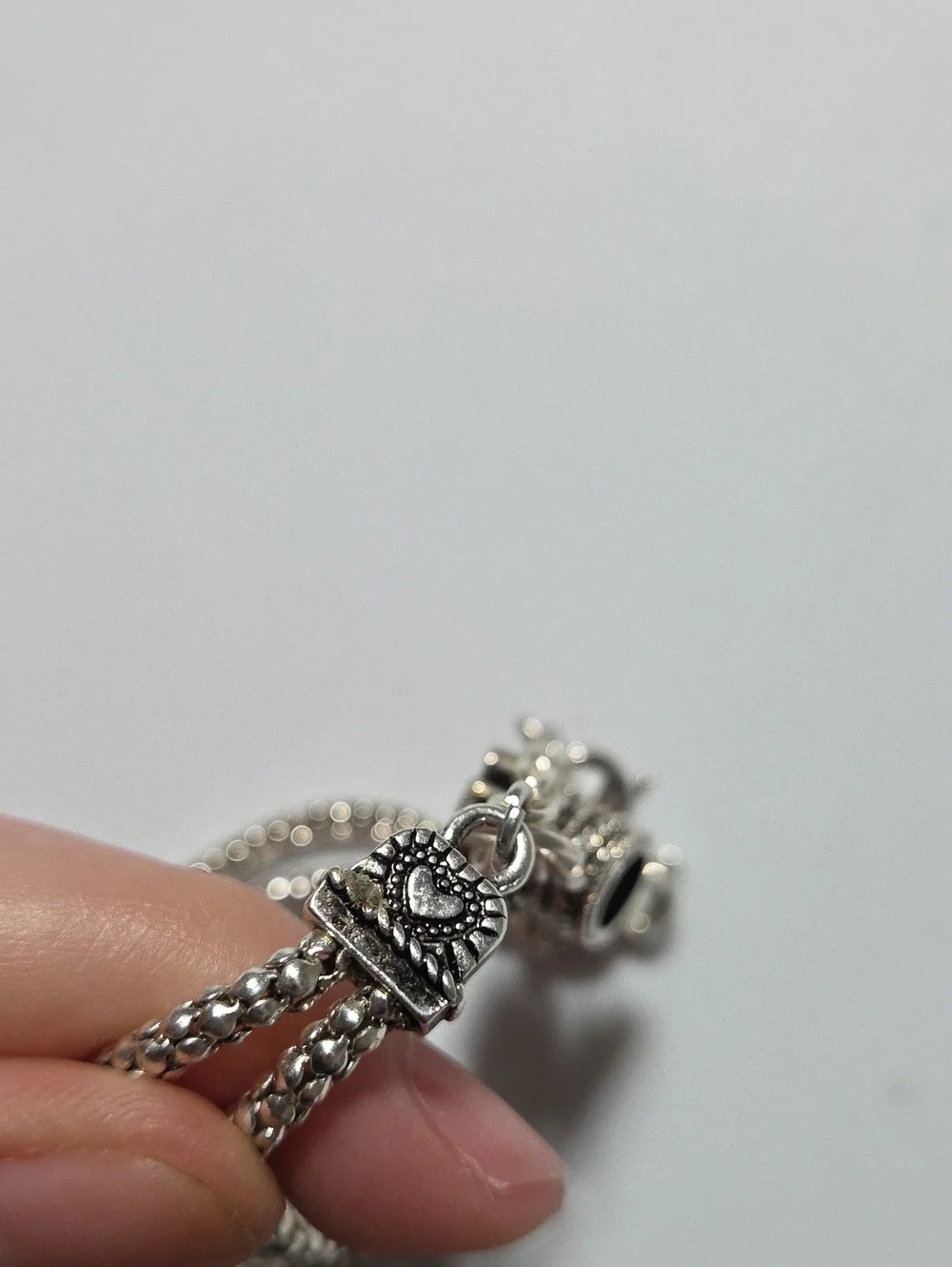 Premier Designs Silver Tone Charm Bracelet Crown Cross Heart Ring Multi Strand